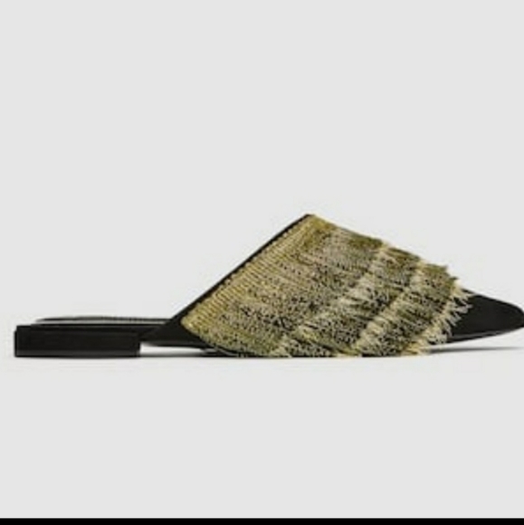 Zara mules with fringe 38 EU 7.5 US - Picture 3 of 4